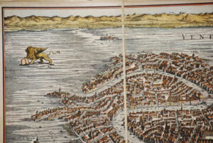 Venedig perspektivisch von Julius (um 1600), original Radierung handgefärbt