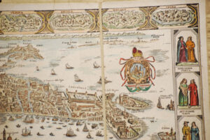 Grabado acuarelado, reedición de 'La nobil città di Venezia' del editor boloñés Giuseppe Longhi.