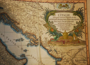 L'Italie Divisée Suivant l'Estendue de Toutes ses Souverainetés von Sanson (1672), orginal Radierung handgefärbt
