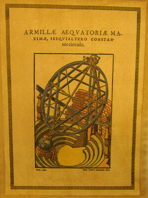 Grabado acuarelado, reedición de 'Armillae Aequatoriae Maximae'