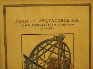 Grabado acuarelado, reedición de 'Armillae Aequatoriae Maximae'