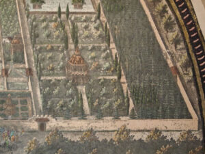 Medici Villa Castello nach G. Utens, von hand gefärbt