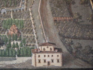 Medici Villa Pratolino nach G. Utens, von hand gefärbt