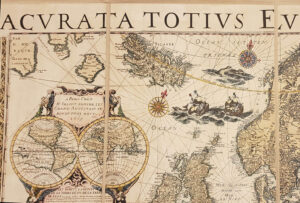 Europa - Nova et Acurata Totius Europae Tabula von G. Blaeu - 1669, original Radierung handgefärbt