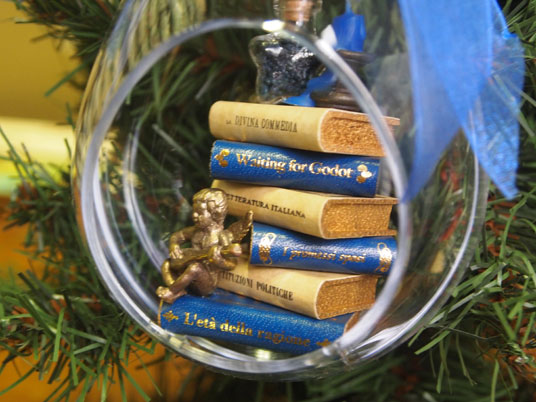 Mini librería "gota navideña" azul