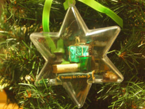 Mini librería "estrella de Navidad" verde
