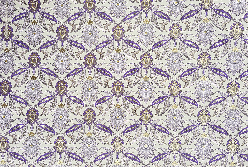 Gift wrapping paper Arabesque flowers, purple