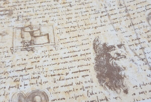 Dekoratives italienisches Geschenkpapier Leonardo da Vinci