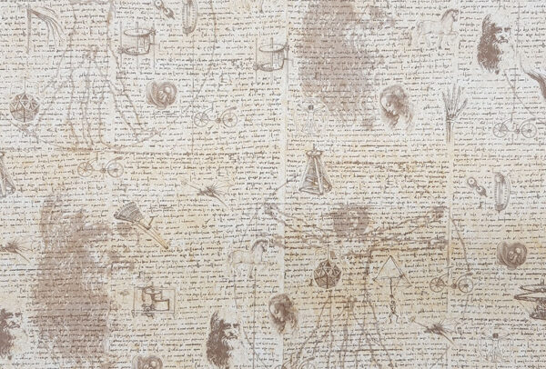 Dekoratives italienisches Geschenkpapier Leonardo da Vinci