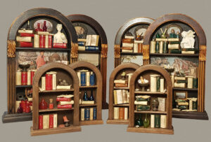 Miniature wooden bookcases "Arco"