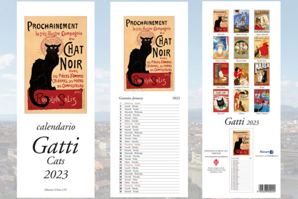 Wall calendar 2023 Cats vintage posters
