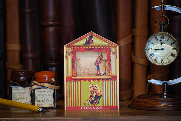 Mini teatro Mangiafuoco con Pinocchio e Geppetto
