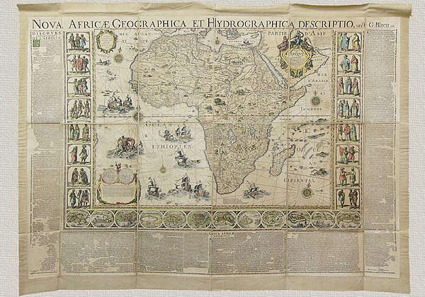 Afrika - Nova Africae Geographica et Hydrographica Descriptio von G. Blaeu (1669), original Radierung handgefärbt