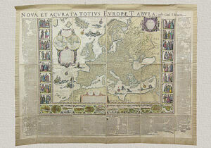 Europe - Nova et Acurata Totius Europae Tabula by G. Blaeu - 1669, original engraving hand watercolored