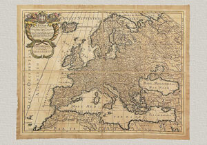 Europa von Guillaume Sanson (um 1600), original Radierung handgefärbt