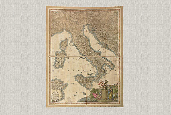 L'Italia de Gio. Antonio Rizzi-Zannoni (1806), grabado original coloreado a mano
