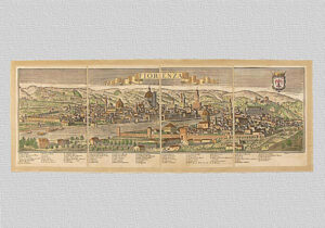 View of Florence by Probst, original engraving hand watercolored