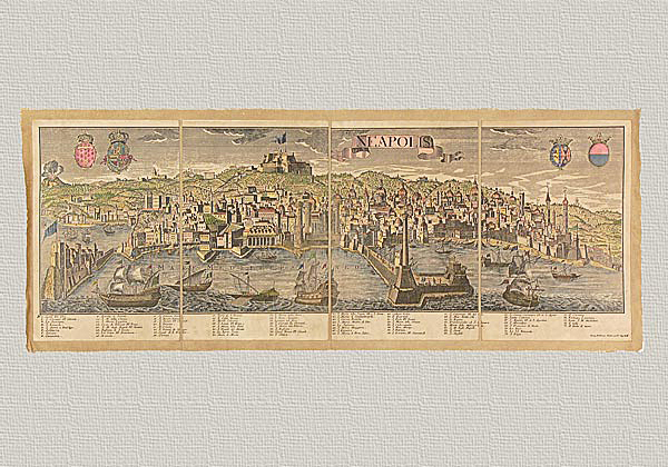 Neapel von Probst, original Radierung handgefärbt