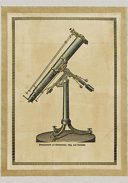 Grabado acuarelado, reedición de 'Heliometer' 1815