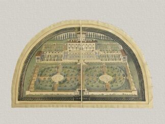 Lünette der Medici Villa La Petraia von G. Utens, handgefärbt