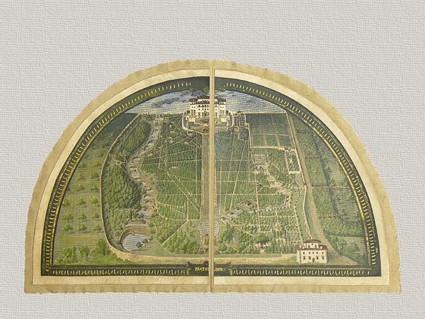Medici Villa Pratolino nach G. Utens, von hand gefärbt